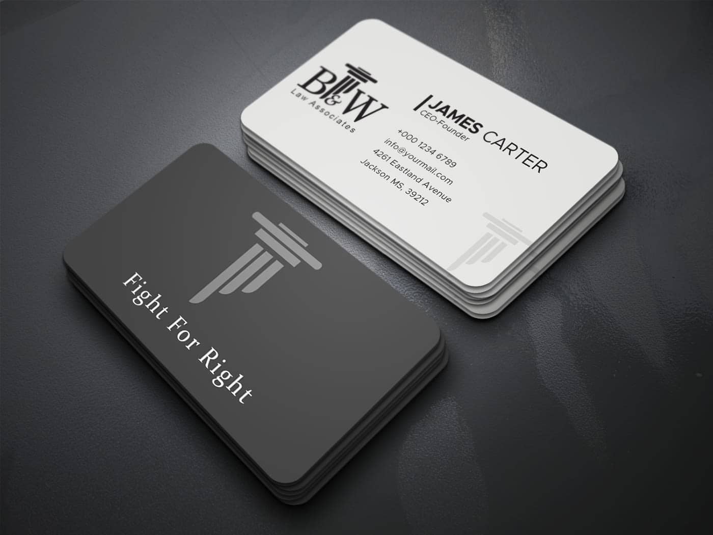 Business Card Design of B & W Law Assocates